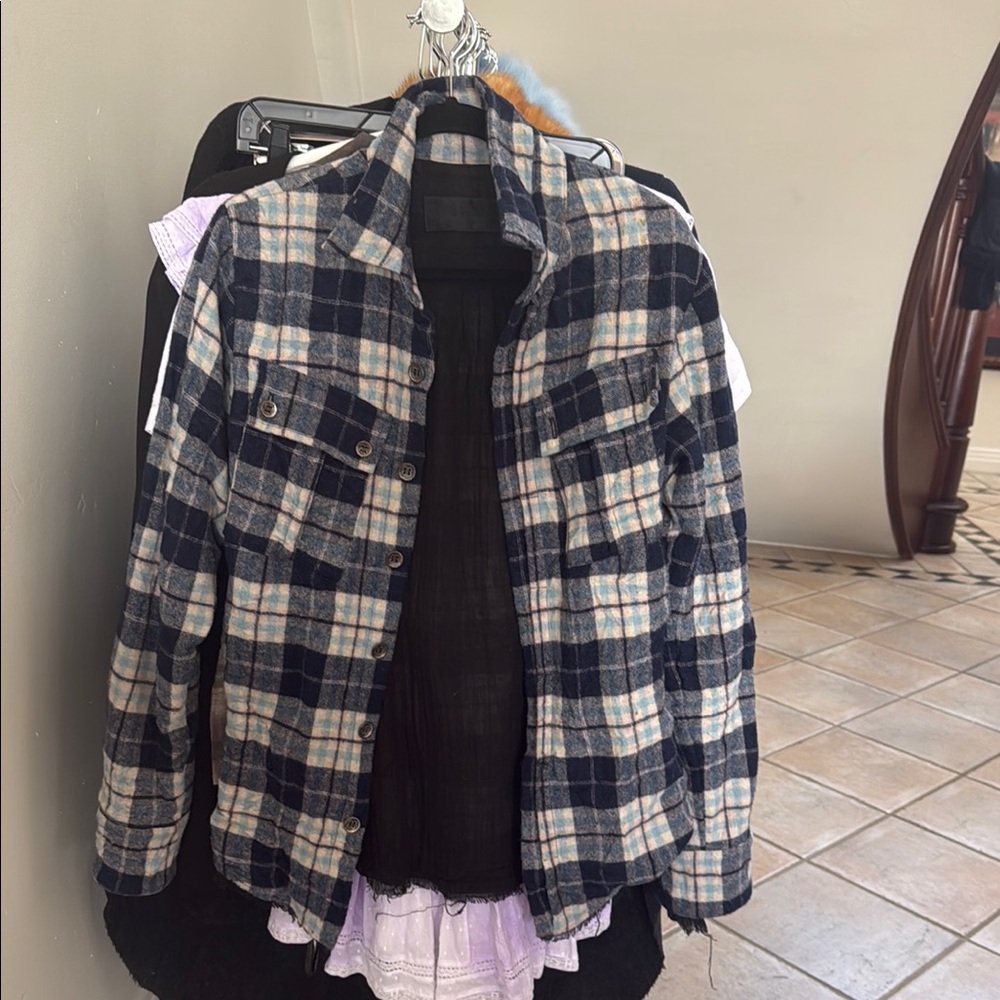 Plaid Flannel Shirt Jacket